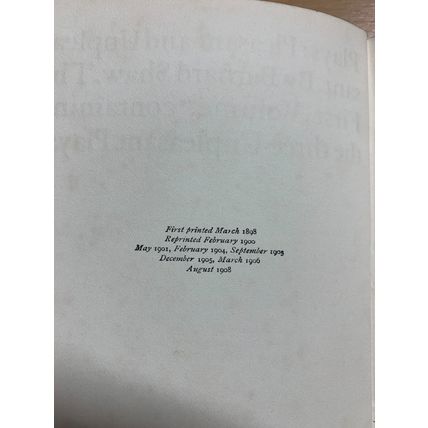 1908 BERNARD SHAW "PLAYS: PLEASANT AND UNPLEASANT" FICTION ANTIQUE BOOK (P3)