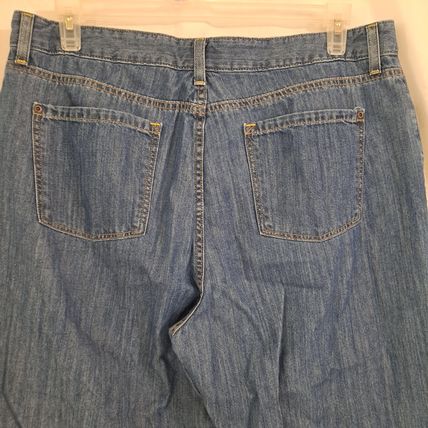 Women's LL BEAN Classic Fit Denim Blue JEANS pants Size 18 Reg High Rise