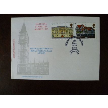 1975 GB National Stamp Day Festival Hall illustrated cover special event SG975-6