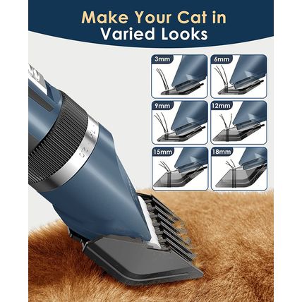 Oneisall Quiet Cat Clippers for Matted & Long Hair, 2-Speed Cordless Pet Shaver