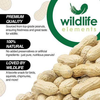 Peanut Party Unprocessed, Raw In-Shell Peanuts Wildlife Animal Food, 25Lb - Rich