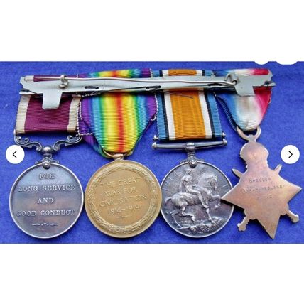 Long Service & Good Conduct Medal & 1914 15 Star Driver Sgt Trio RASC