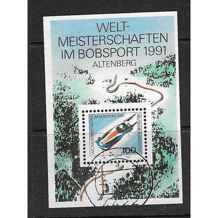 GERMANY 1991 WORLD BOBSLEIGH CAHMPIONSHIP MINIATURE SHEET USED SG MS2344