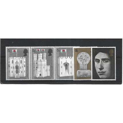 GB.British Investiture of HRH the Prince of Wales set of 5.Mounted Mint.Jul25b