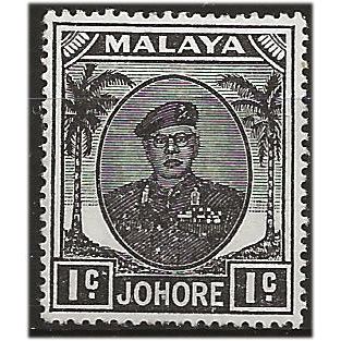 Johore 1949 SG133 1c Black Mounted Mint .. .