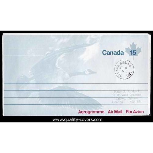 Canada #A30G Aerogram Airletter Sheet USED 1972