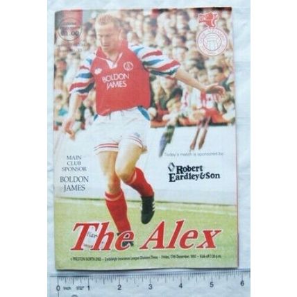 1993 programme Crewe Alexandra FC v. Preston North End