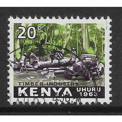 KENYA 1963 INDEPENDENCE 20c TIMBER INDUSTRY SG 4 FINE USED#