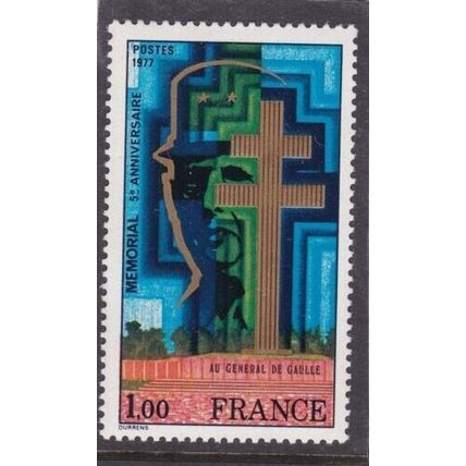 France 1977 General de Gaulle Memorial SG 2195 Mint Never Hung VGC