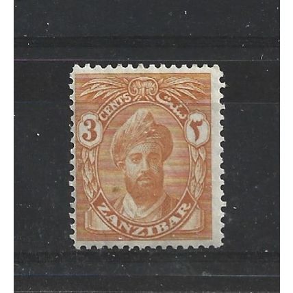 Zanzibar.SG300 3c Sultan Khalifa bin Harub (Orange-Yellow).Mounted Mint.Jul24b
