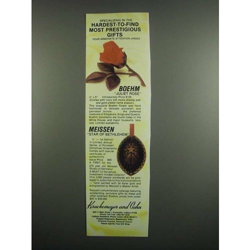 1984 Boehm Juliet Rose and Meissen Star of Bethlehem Ad
