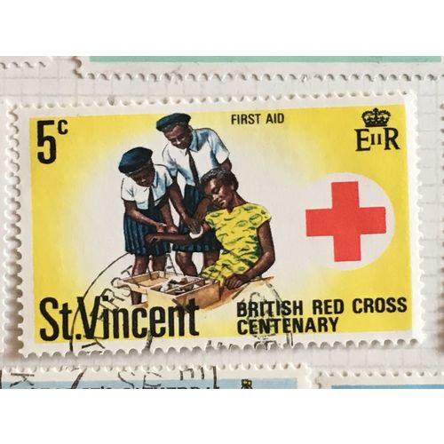 St Vincent 1970 British Red Cross 5c First Aid Used SG 306 Sc 300 postage stamp