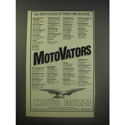 1990 Moto Guzzi Motorcycles Ad - See Moto Guzzis at these fine dealers