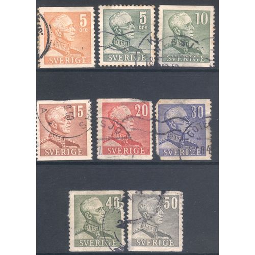 Sweden 1939 - King Gustav V x 8 - used