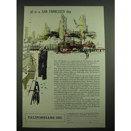 1957 Californians Inc. Ad - All in a San Francisco day
