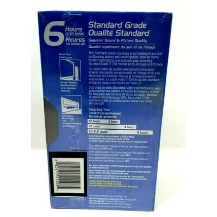 Maxell Videocassette Tapes 6 Hours 3 Pack Standard Grade New NOS Sealed (G7)