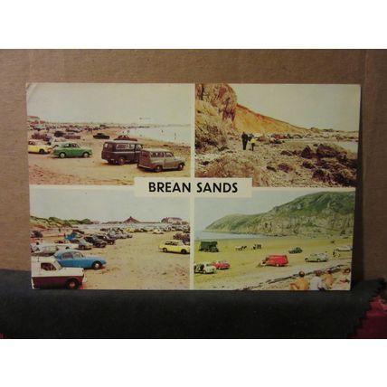 multiview, BREAN SANDS, Somerset. used postcard 1970 pm #