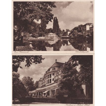 Bad Kreuznach Elisabethenquelle Kurhaus Hotel 2x Old German Postcard s