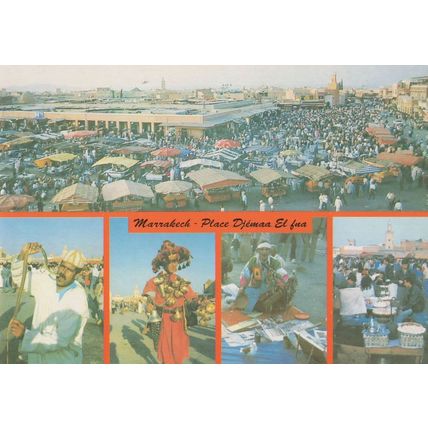 Marrakech Snake Charmer In Mouth Markets Morocco Africa Postcard