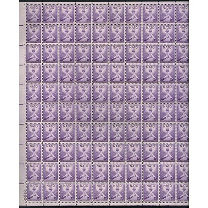 NATO Issue Sheet of 100 - 7 Cent Postage Stamps Scott 1008