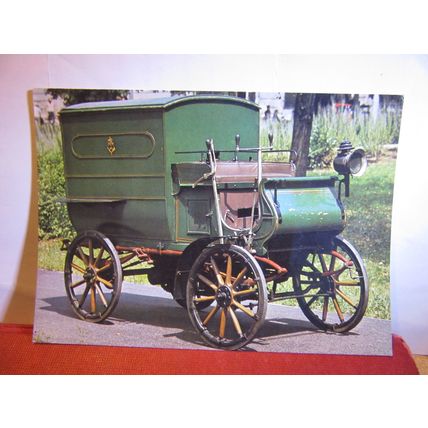 1898 PEUGEOT MAIL VAN veteran car Hungarian unused postcard #