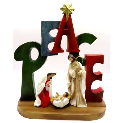 Peace Christmas Nativity Scene Ornament Figurine 23 CM Gift Decor Decoration