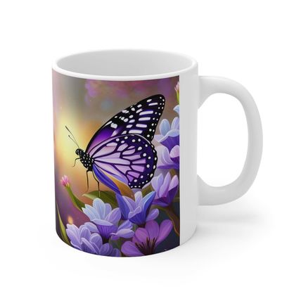 February Amethyst Birth Month Colors Fairies & Butterflies #4 Mug 11oz AI Decora