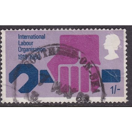 GB Postmark Southend on Sea 1969 Labour Organisation 1/- VGC