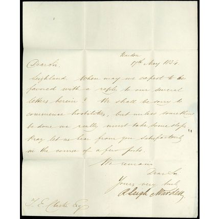 MAY 18 1834 BARDON ENGLAND FLS, TAUNTON PENNY POST Handstamp & "No 7", Enclosure