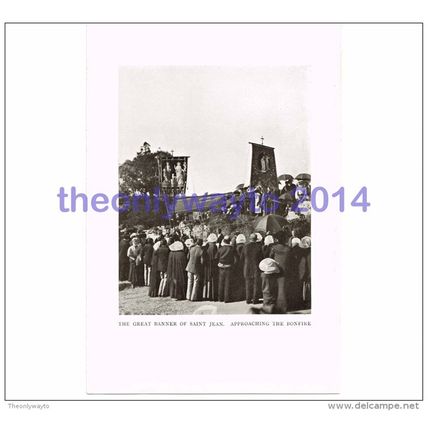Great Banner of Saint Jean, Approaching the Bonfire, Brittany, Book Illustration