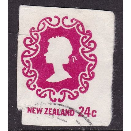 New Zealand 24c Queen Elizabeth II Stationary Cut Out VGC