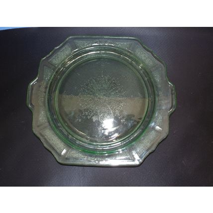 Rare Vintage Large Hocking Uranium Vaseline Green Princess 11.5" Dinner Plate