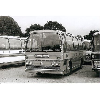 Black & White Photograph of Rimes Coaches of Swindon - WAM 976K