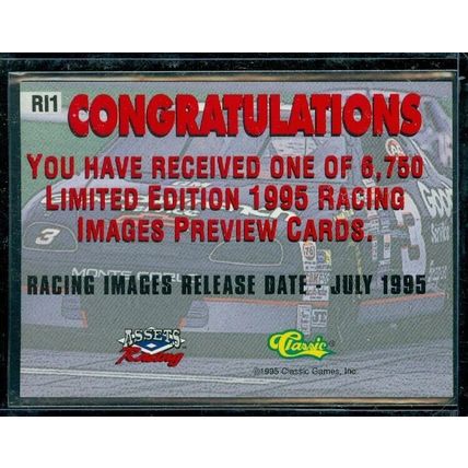 1995 Assets Images Previews #RI1 Dale Earnhardt