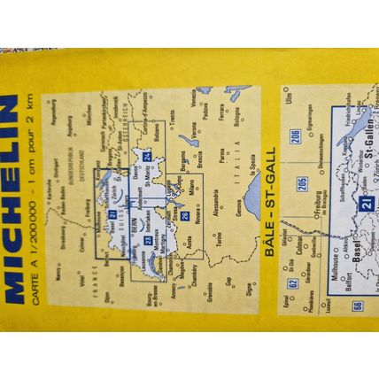 Vintage 1980's Michelin Map of Switzerland - Area 21 - Basel