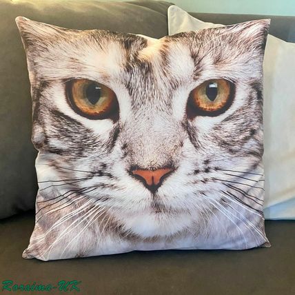 CAT Cushion Animal Cover Printed Pillow CASE Sofa Home Decor 45 x 45cm 18'' UK A
