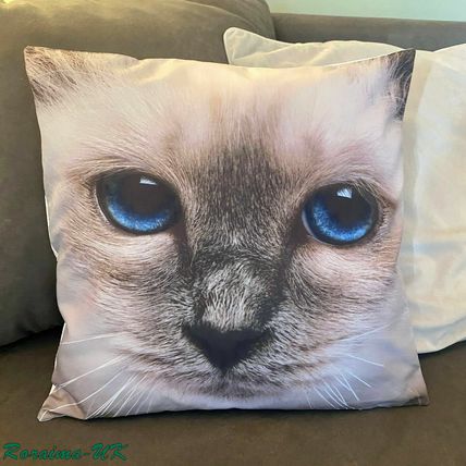 CAT Cushion Animal Cover Printed Pillow CASE Sofa Home Decor 45 x 45cm 18'' UK A
