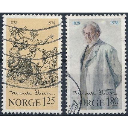 150th Birth Anniv Henrik Ibsen - Norway 1978 - F H - MiNr 764/5