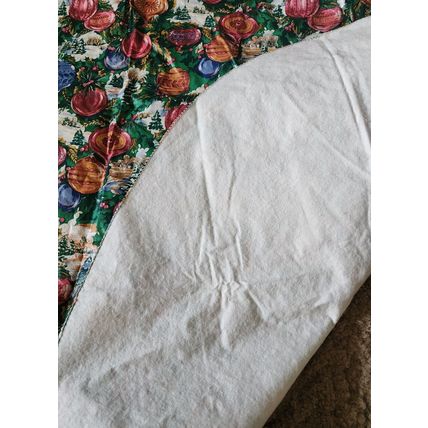 Oval Vinyl Front Felt Back Christmas Ornament Multi Colored Tablecloth