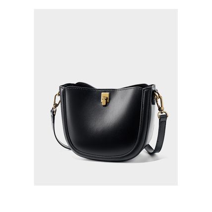 Women Togo Cowhide Handbags Tote Shoulder Bag Black