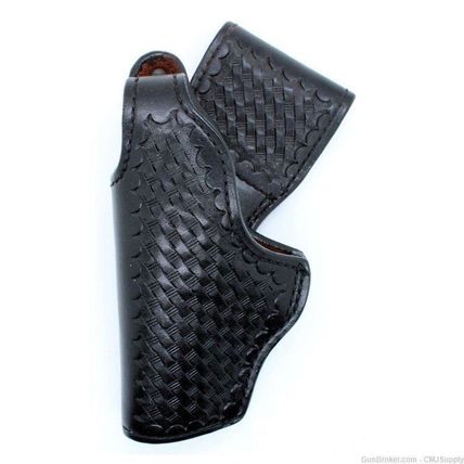 LH S&W 469 3.5" Black Basket Weave Leather Gould & Goodrich Duty Holster