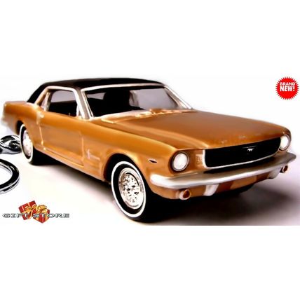 RARE KEYCHAIN 1964½~65 GOLD FORD MUSTANG CUSTOM Ltd Ed.