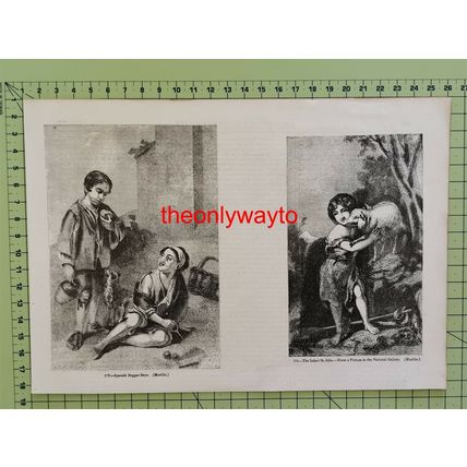 Spanish Beggar Boys & Infant St John, Murillo, Book Illustration (Print), 1850