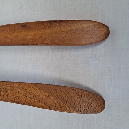Wood SALAD SPOON & FORK Set Wooden Utensils Tong Server