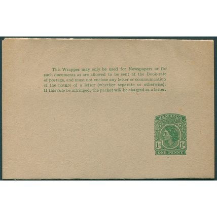 Jamaica 1954 1d green on buff Wrapper H&G E9 unused