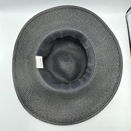 Nine West Gray Straw Hat Wide Brim Used w/Wear Good Cond Fashion