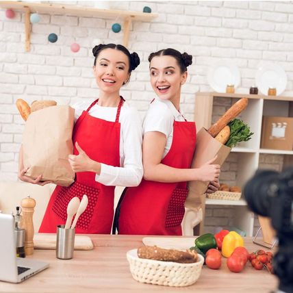 16 Pack Red Bib Plain Aprons Bulk for Women Men Adult with 2 Pockets-Chef Cookin