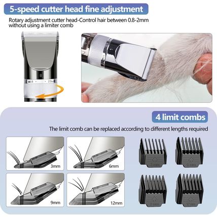 12V Professional Dog Clippers for Grooming, Electric Sheep Shears Pet Grooming C