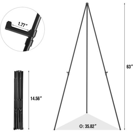 Easel Stand for Display, Aredy 63" Portable Painting Easel, Lightweight Metal Ea