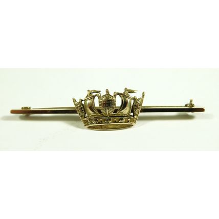 Antique Military Royal Navy Naval 9ct Gold Sweetheart Badge Brooch WW1 Period